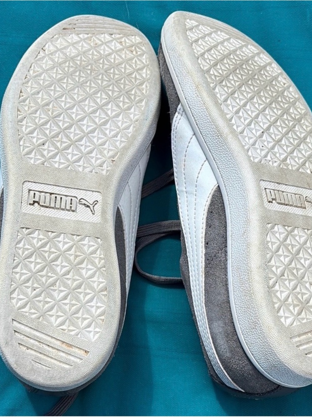 Puma Gray Suede Sneakers with White Formstrip and Gold Logo - Picture 7 of 7